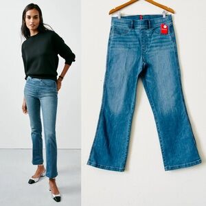 NWT Spanx XL TALL denim cropped kick flare jeans in Vintage Indigo